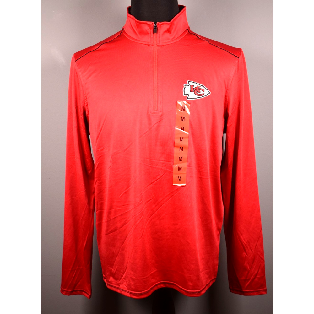 Mens NFL Antigua Apparel Kansas City Chiefs Red 1/4 Zip Medium Pullover NEW